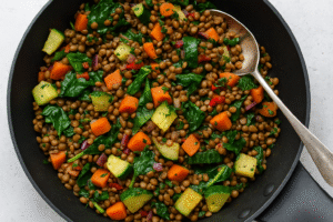 4) Lentil-Veggie Skillet (15 minutes)