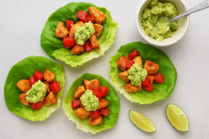 Chicken-Zucchini Lettuce Tacos