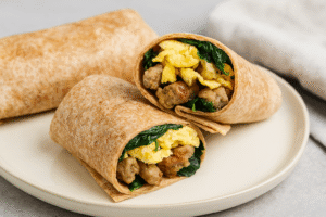 1. High-Protein Egg & Turkey Sausage Burrito
