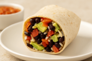 2. Vegetarian Black Bean & Avocado Burrito