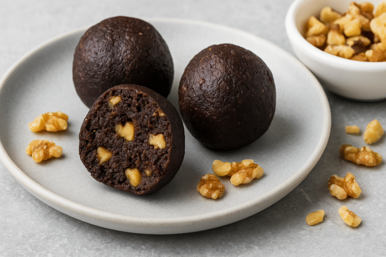 3) Mocha Walnut Brownie (100 kcal | 5–6 g protein | 6 g fat | 6 g carbs | 2 g fiber)​