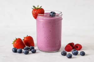 2. Plant-Based Protein Shake with Berries​