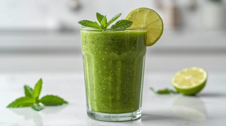 1. Green Detox Protein Smoothie (High Fiber, Anti-Bloat)​