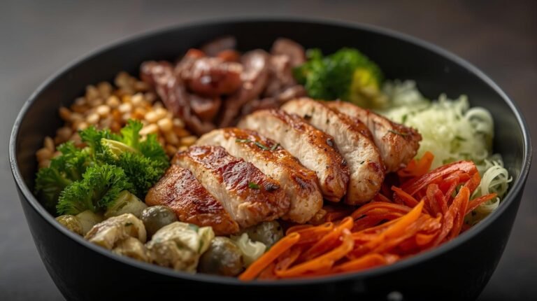 1) Juicy Chicken Breast Power Bowl (35–40 g protein)​