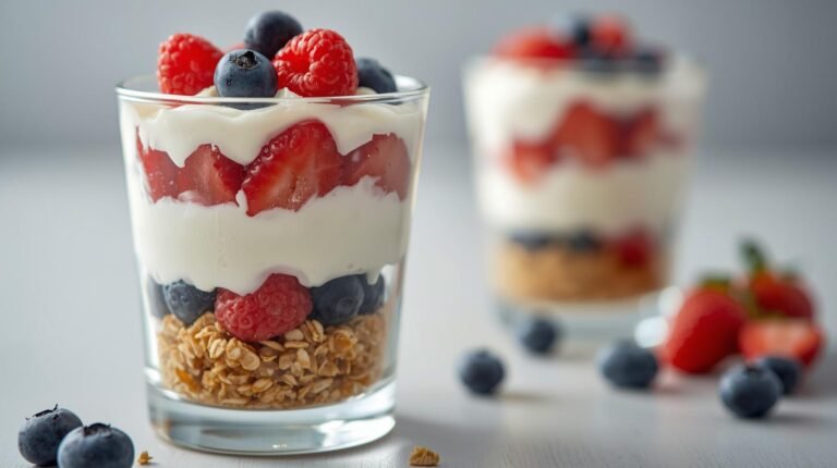 2) Greek Yogurt Parfait for Lifters (30–35 g protein, 5 min)​