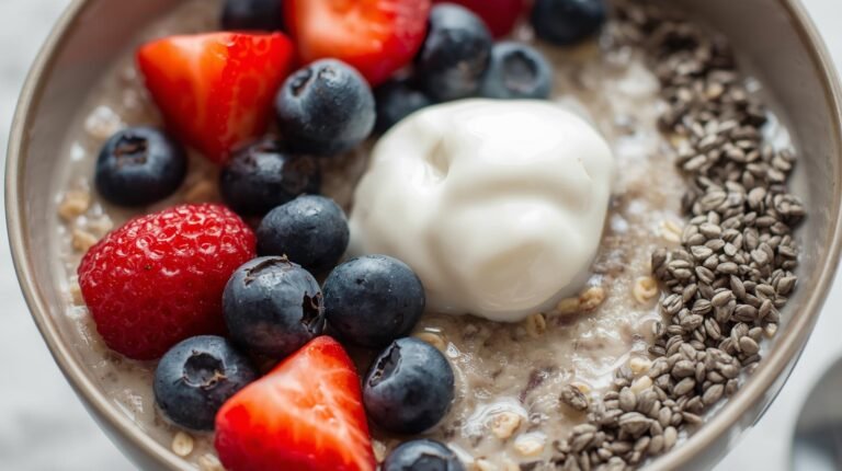 2) Oat-Chia Overnight with Berries & Skyr (no cook)​
