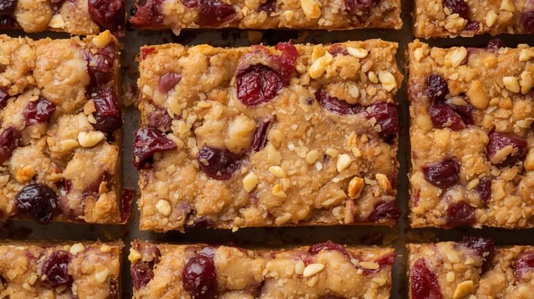 2) Vegan Tahini–Cranberry Bars​