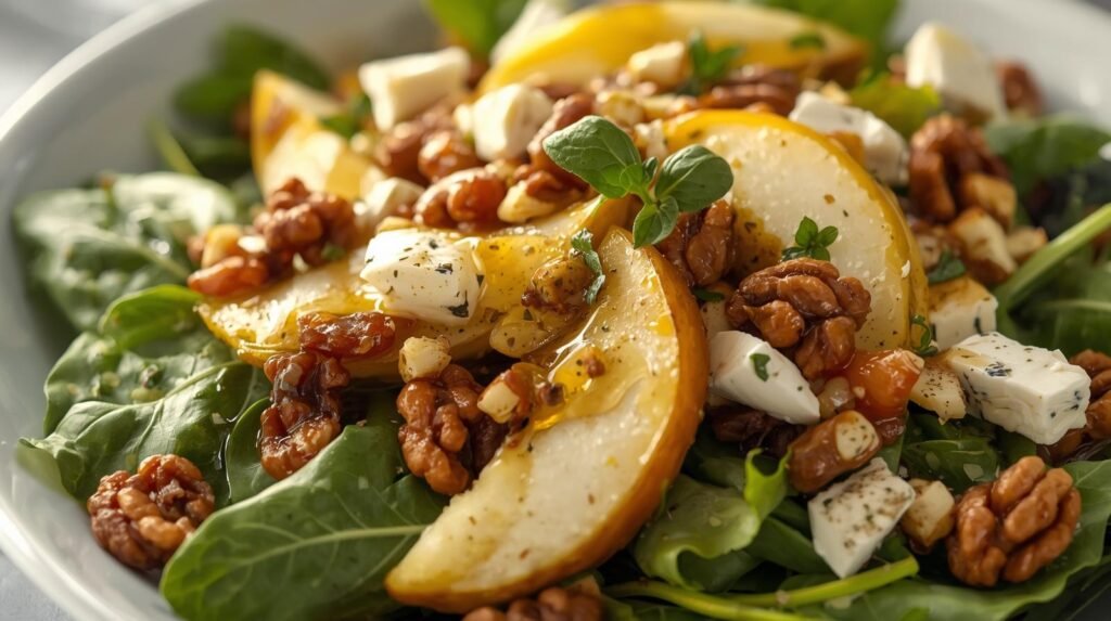 3) Pear, Blue Cheese & Walnut Salad with Citrus-Honey Vinaigrette​