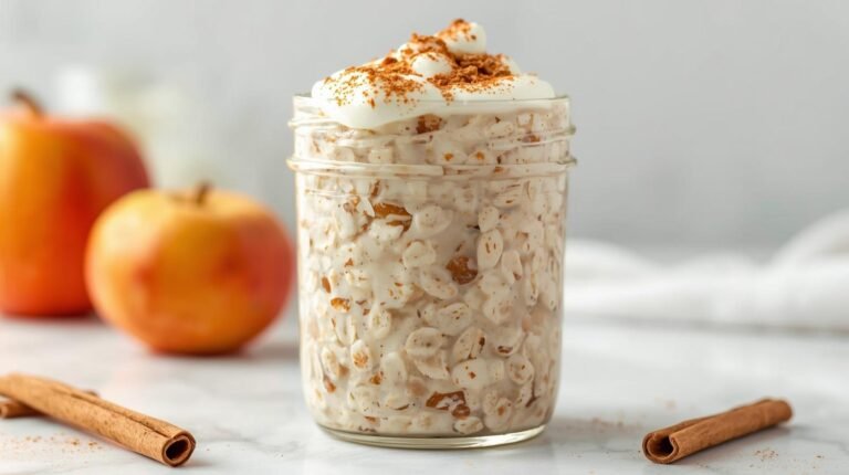 3. Apple Cinnamon “Apple Pie” Overnight Oats with Yogurt​