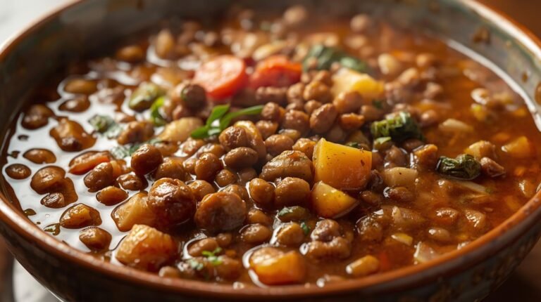 3. Lentil & Vegetable Stew with Extra-Virgin Olive Oil​