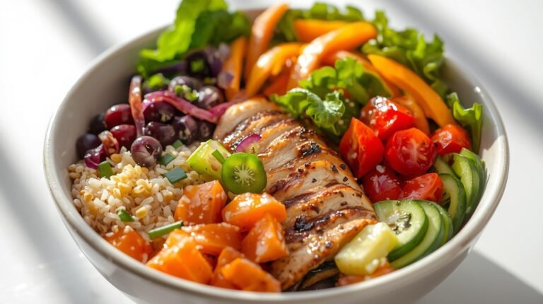 4. Barley & Veg “Power Bowl” with Grilled Chicken or Tofu​