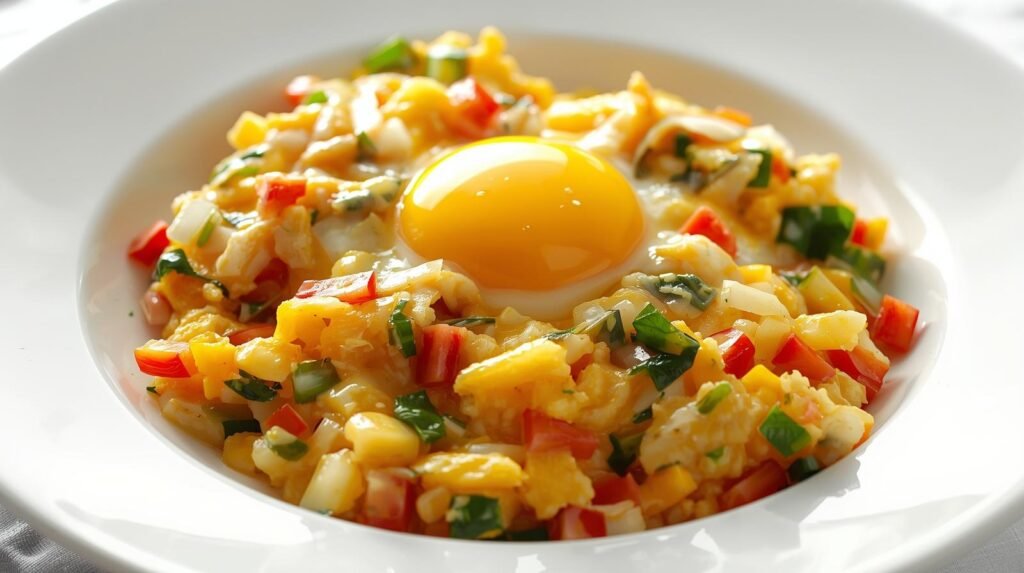 2. Sunny Scrambled Eggs with Veggies​
