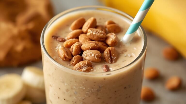 4) “No Powder” Peanut Butter Banana Breakfast Shake (Real-Food Protein)​