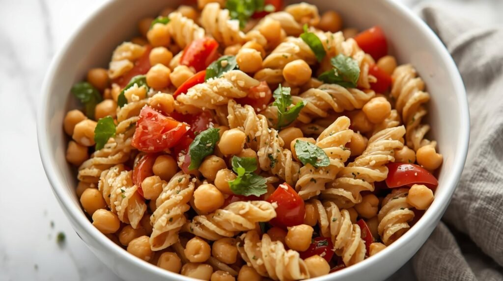 4. Chickpea & Whole-Wheat Pasta Salad (Vegetarian Protein Pasta)​