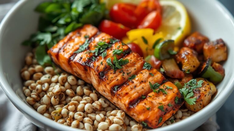 1) Lemon-Herb Salmon Power Bowl​