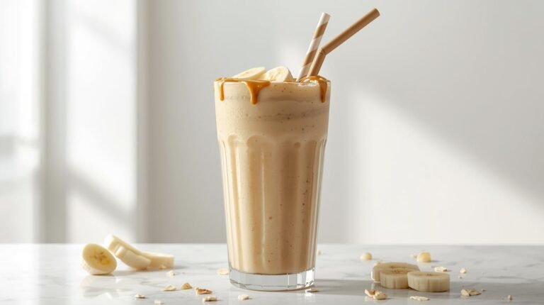 1) Oats + Peanut Butter Banana “Gym Breakfast Shake”​