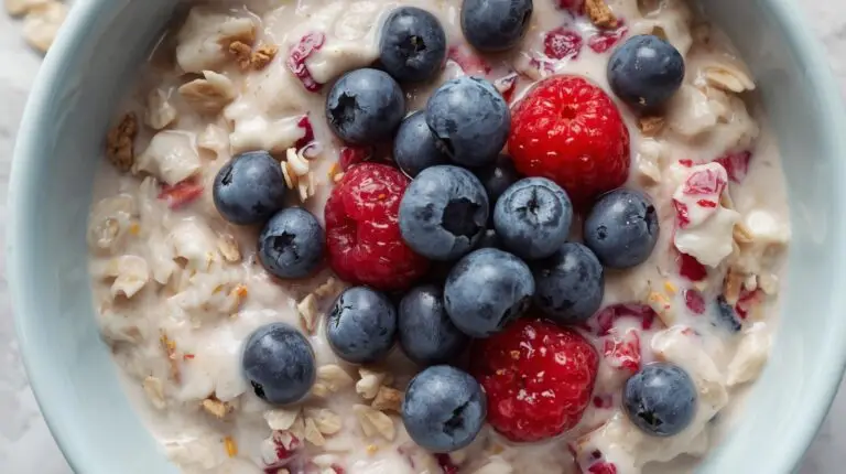 2) Berry Vanilla “Heart-Friendly” Overnight Oats (fiber focus)​