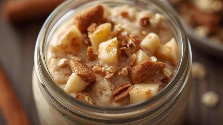 3) “Overnight oats without yogurt” Apple Cinnamon (comfort + gut-friendly)​