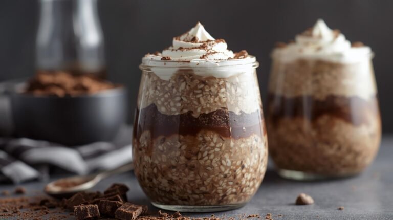 4) Mocha-Chocolate Overnight Oats (meal-prep dessert vibe)​