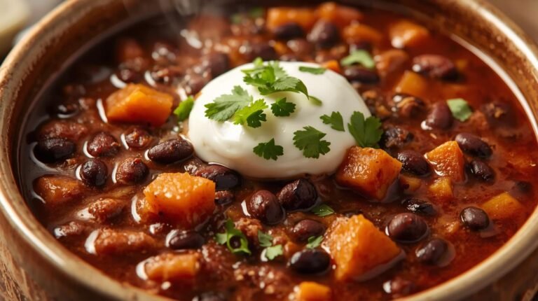 Meal 3: Black Bean + Sweet Potato Chili (fiber + magnesium combo)​
