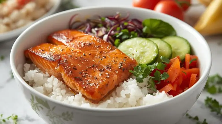 Meal 3: Salmon rice bowl (omega-3 + performance recovery)​