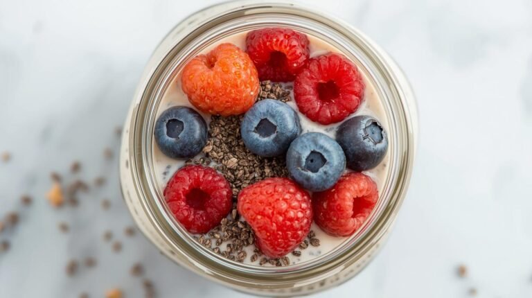 Meal 4: Overnight oats “anti-inflammatory jar” (chia + berries)​