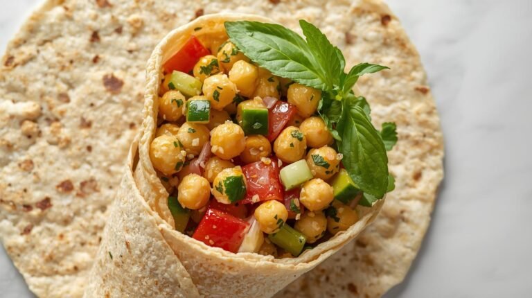 2) Olive-Oil Chickpea “Crunch Salad” Wrap​